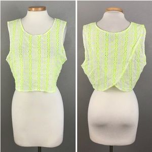 KENDALL & KYLIE Eyelet Neon Green/white Open Back